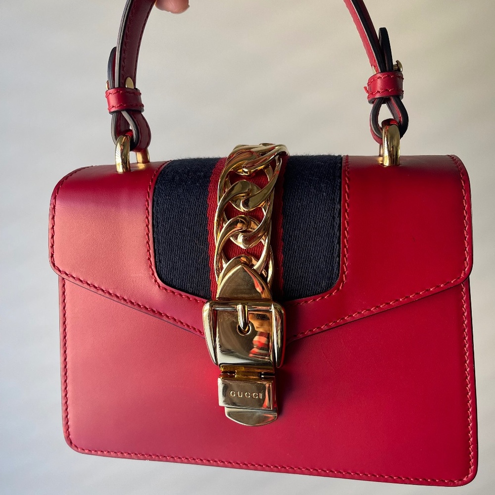 Red Gucci Mini Sylvie Bag